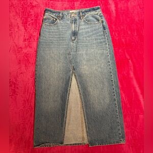 Denim Forum 90s Vintage Maxi Jean Skirt – High Rise – Size 31